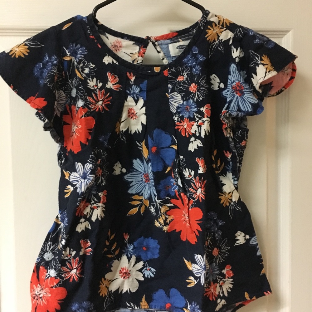 Youth/Girls Old Navy Blouse/Shirt Flower Pattern